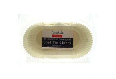 Easybake Non-Stick Siliconised Greaseproof Loaf Tin Liners x 40 (size: 1lb/ 170 x 75 x 60mm)